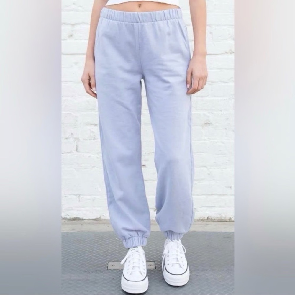 Brandy Melville High Waisted Light Pastel Blue Cotton Sweatpants comfy casual S